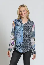 APNY APNY Blue Button-up W/Roll-up Sleeve