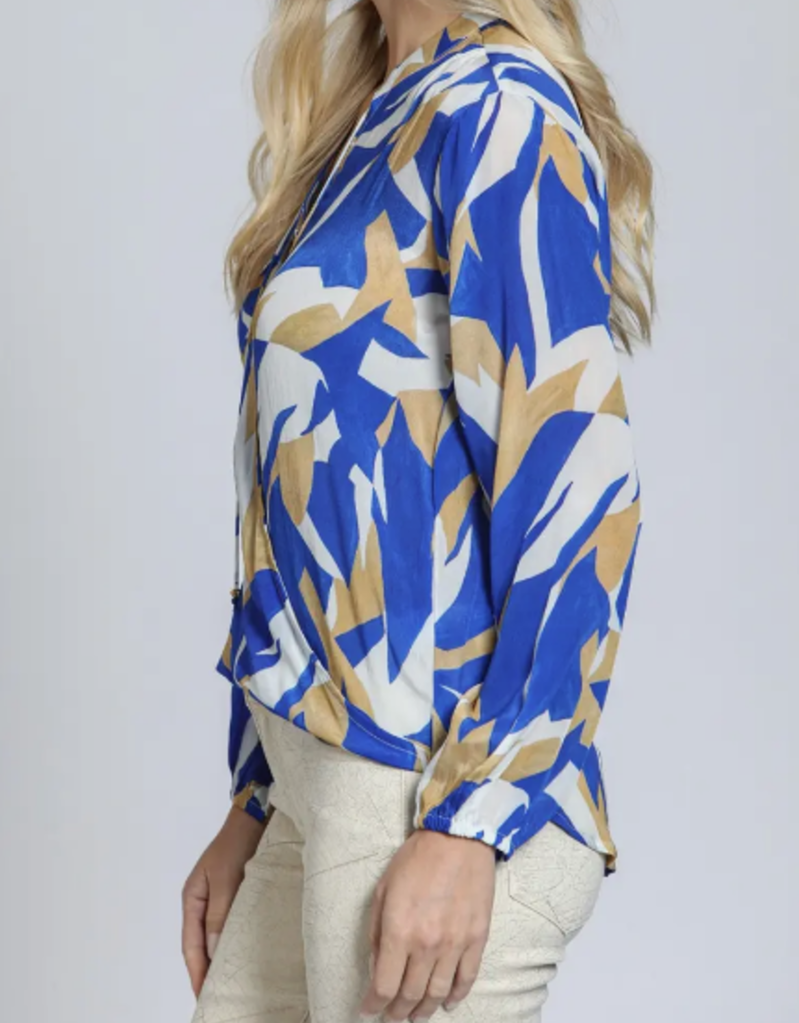 APNY APNY Blue Multi Crossover Top W/Tassel