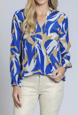 APNY APNY Blue Multi Crossover Top W/Tassel APNY APNY Blue Multi Crossover Top W/Tassel