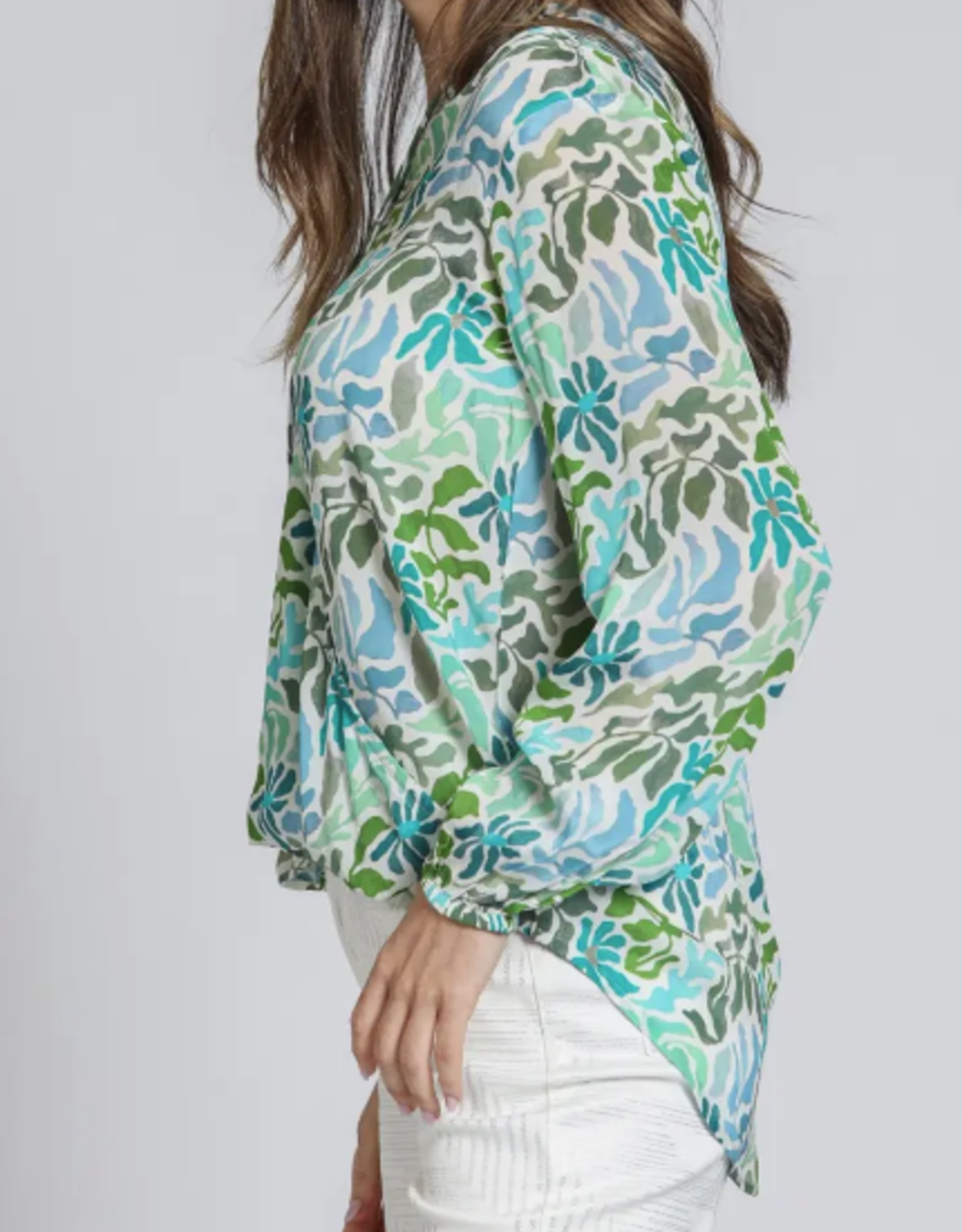 APNY APNY Green Multi Crossover Top W/Tassel