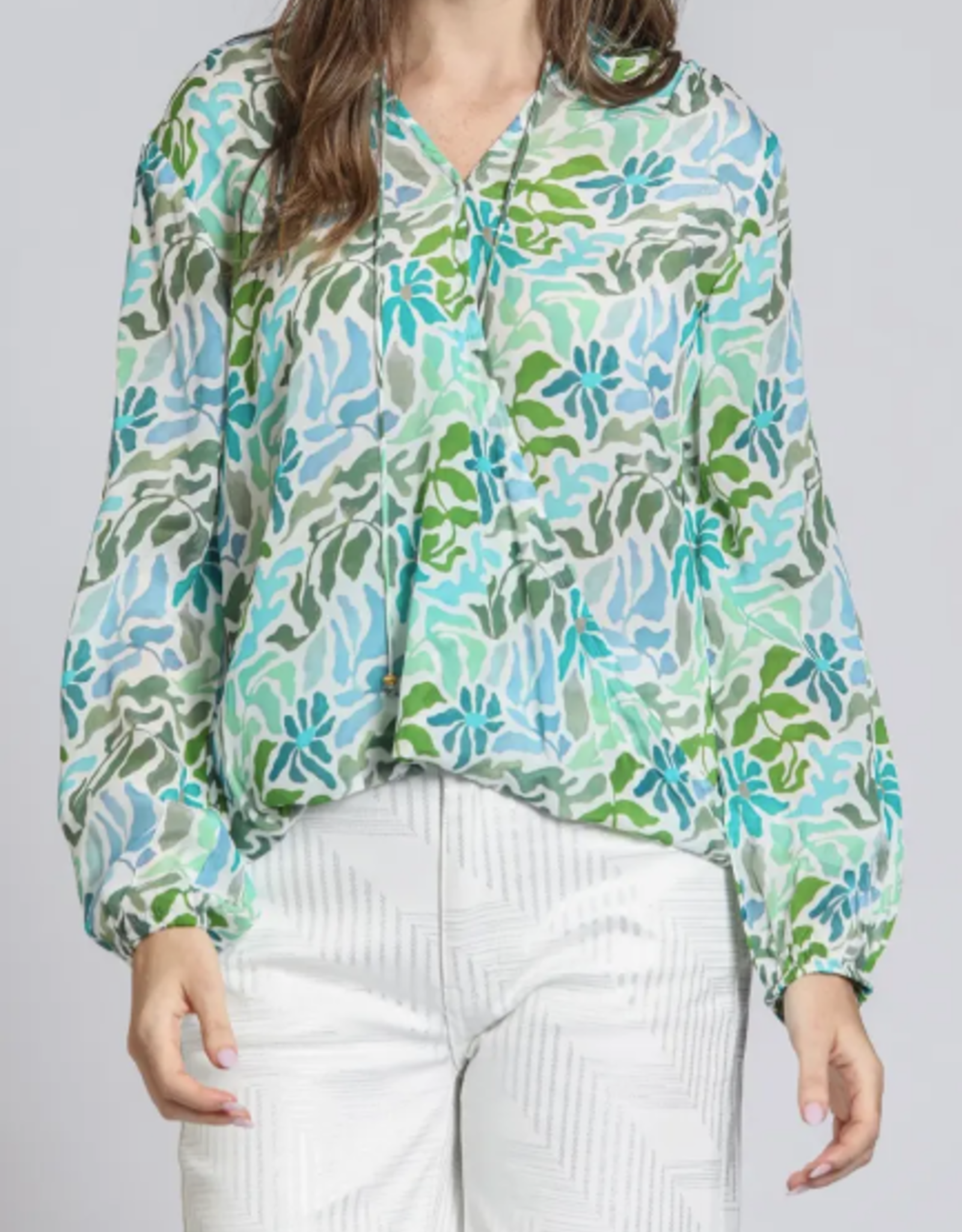 APNY APNY Green Multi Crossover Top W/Tassel