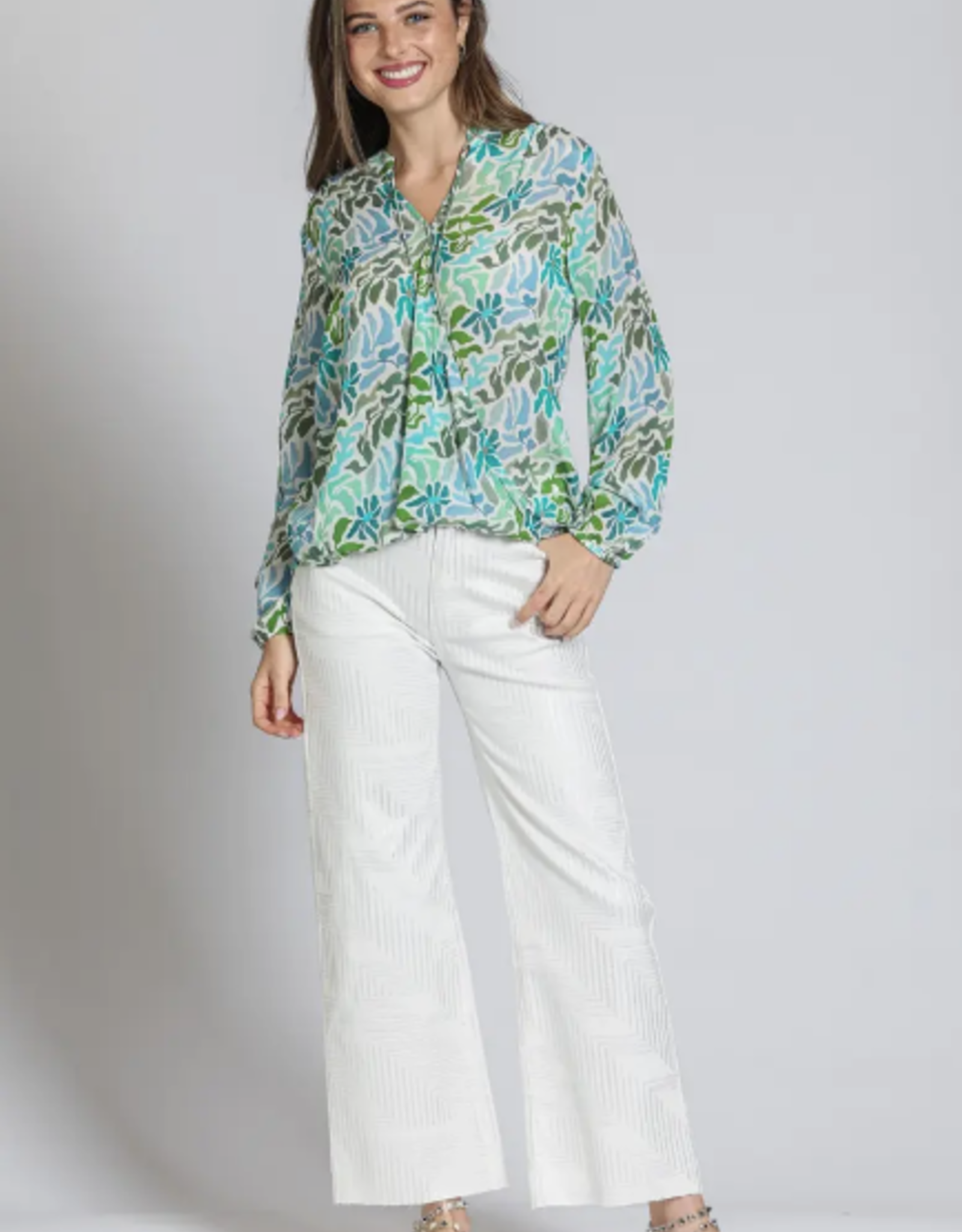 APNY APNY Green Multi Crossover Top W/Tassel