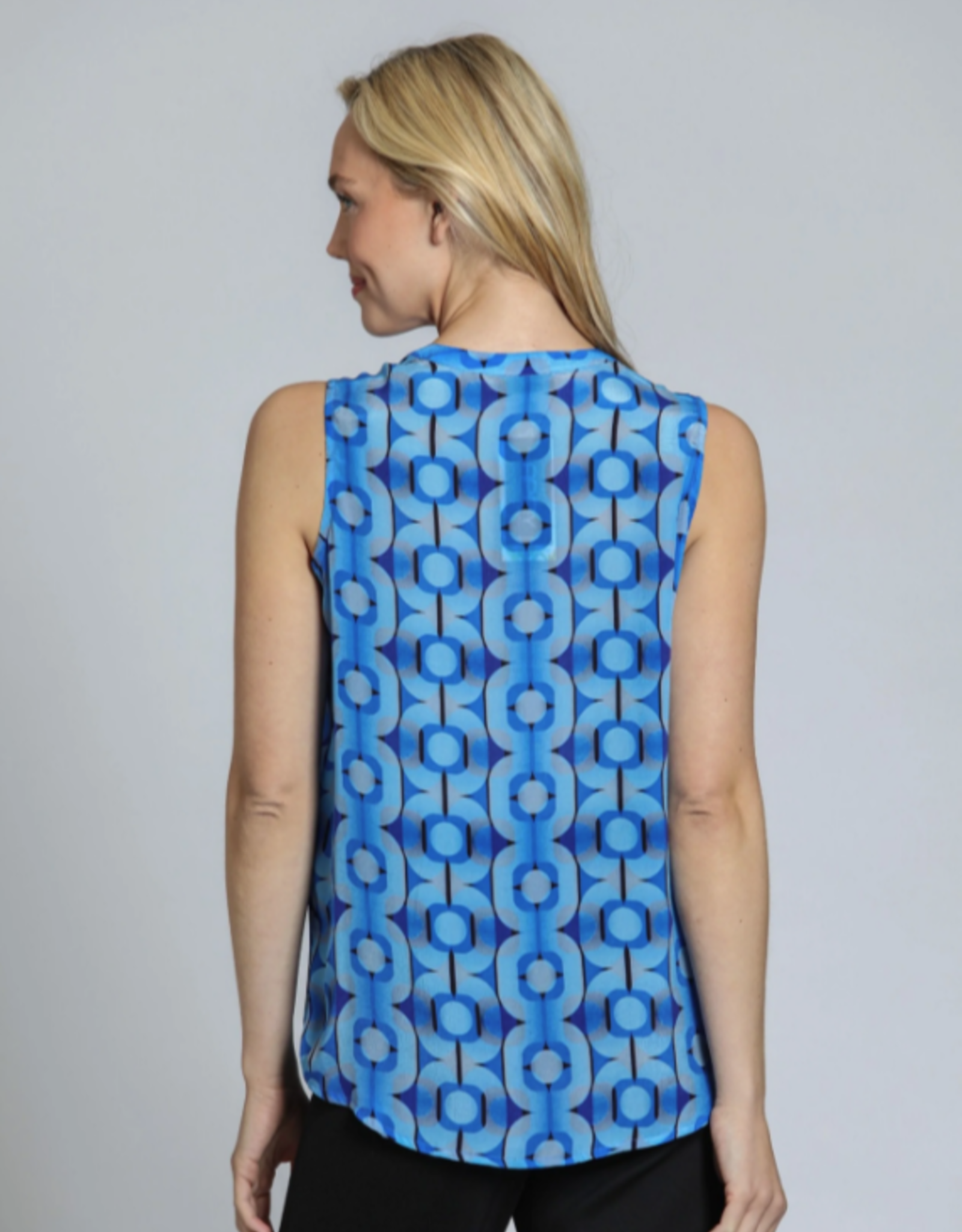 APNY APNY Blue Multi Button Up Tank