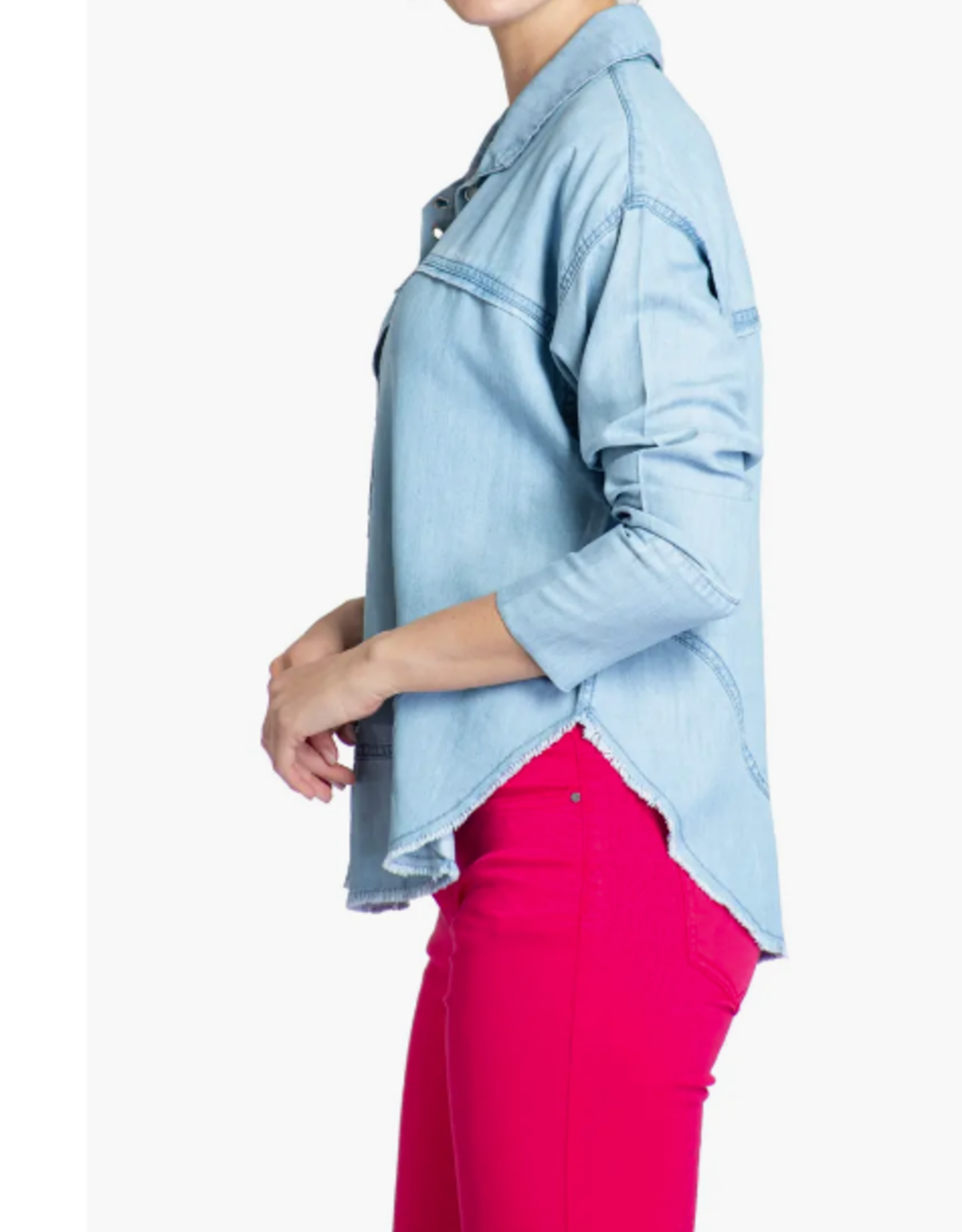 APNY APNY Light Indigo Henley P/O W/Grommet Detail