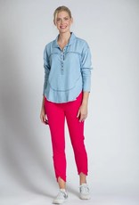 APNY APNY Light Indigo Henley P/O W/Grommet Detail