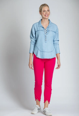 APNY APNY Light Indigo Henley P/O W/Grommet Detail