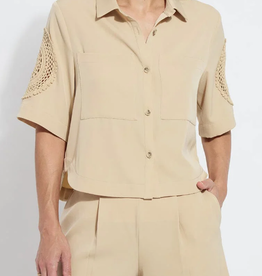 Lysse Lysse Raffia Tyla Crochet Detail Short Sleeve Jacket