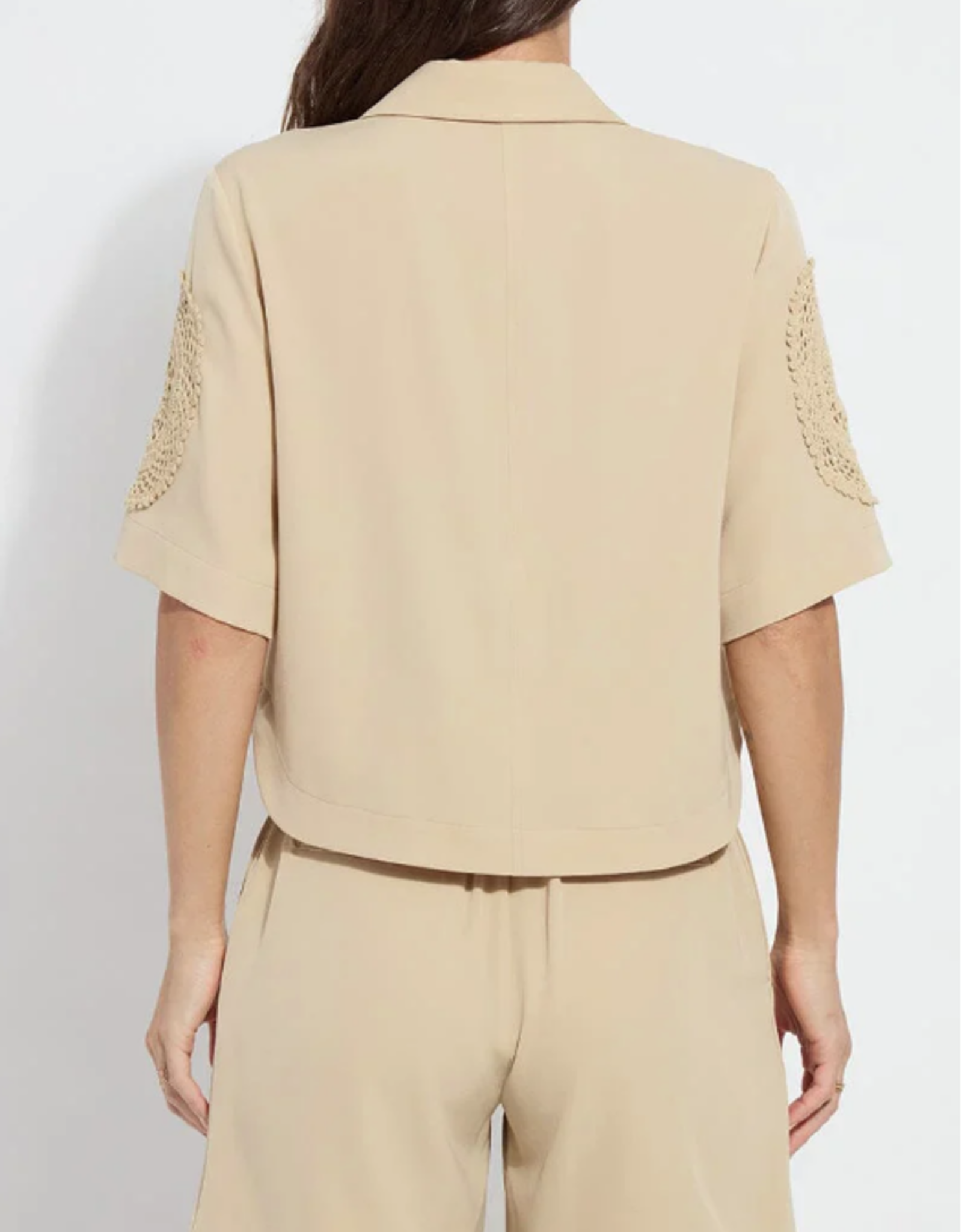 Lysse Lysse Raffia Tyla Crochet Detail Short Sleeve Jacket