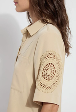 Lysse Lysse Raffia Tyla Crochet Detail Short Sleeve Jacket Lysse Lysse Raffia Tyla Crochet Detail Short Sleeve Jacket