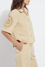 Lysse Lysse Raffia Tyla Crochet Detail Short Sleeve Jacket Lysse Lysse Raffia Tyla Crochet Detail Short Sleeve Jacket