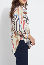 Lysse Lysse Stripe Yesenia Roll Tab utility Shirt