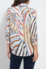 Lysse Lysse Stripe Yesenia Roll Tab utility Shirt