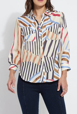 Lysse Lysse Stripe Yesenia Roll Tab utility Shirt