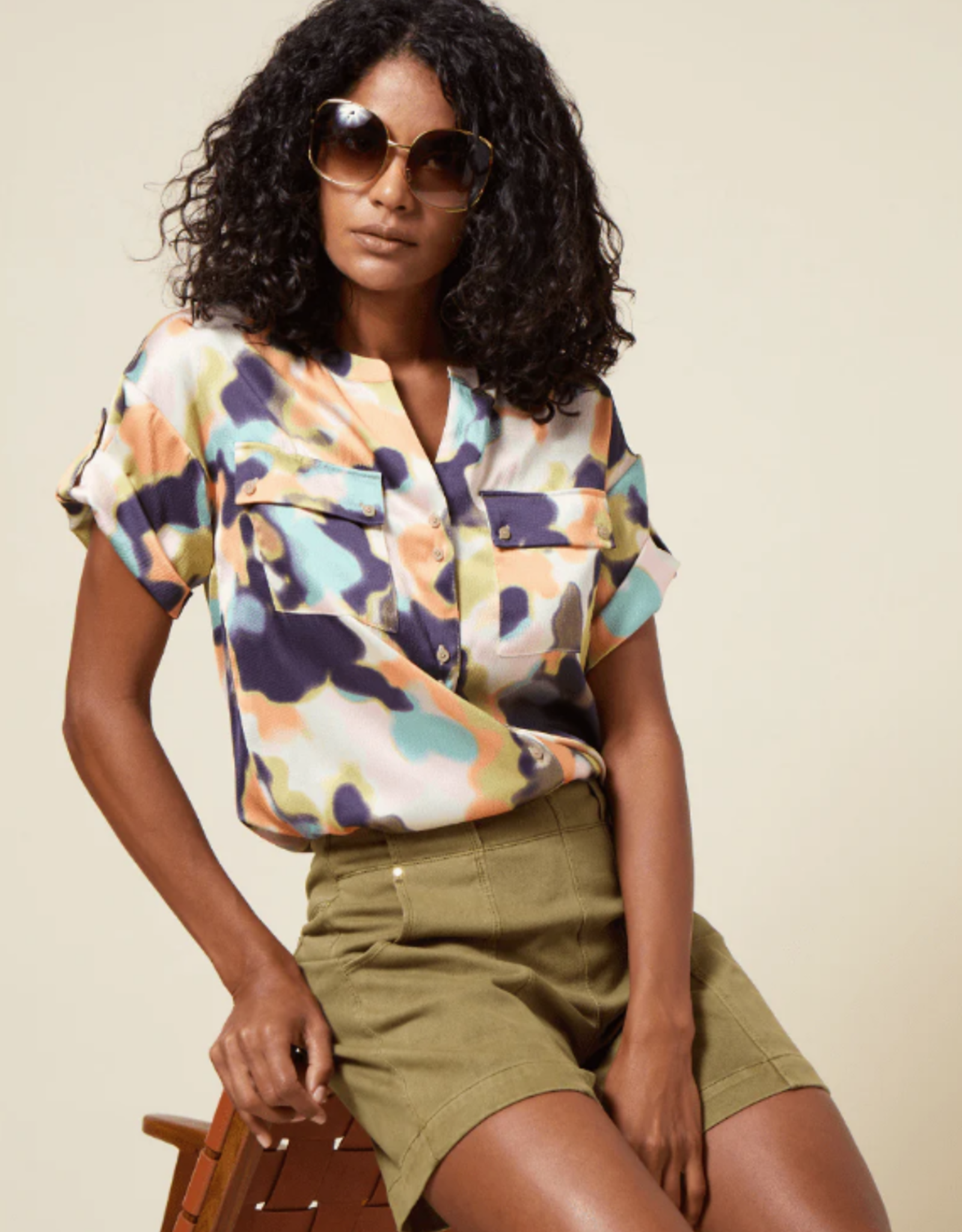 Lysse Lysse Ethereal Olena Drop Shoulder Utility Blouse