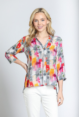 APNY APNY Grey/Pink V Neck W/Tassel