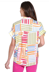 Tru Luxe Tru Luxe Multi Printed Stripe Top