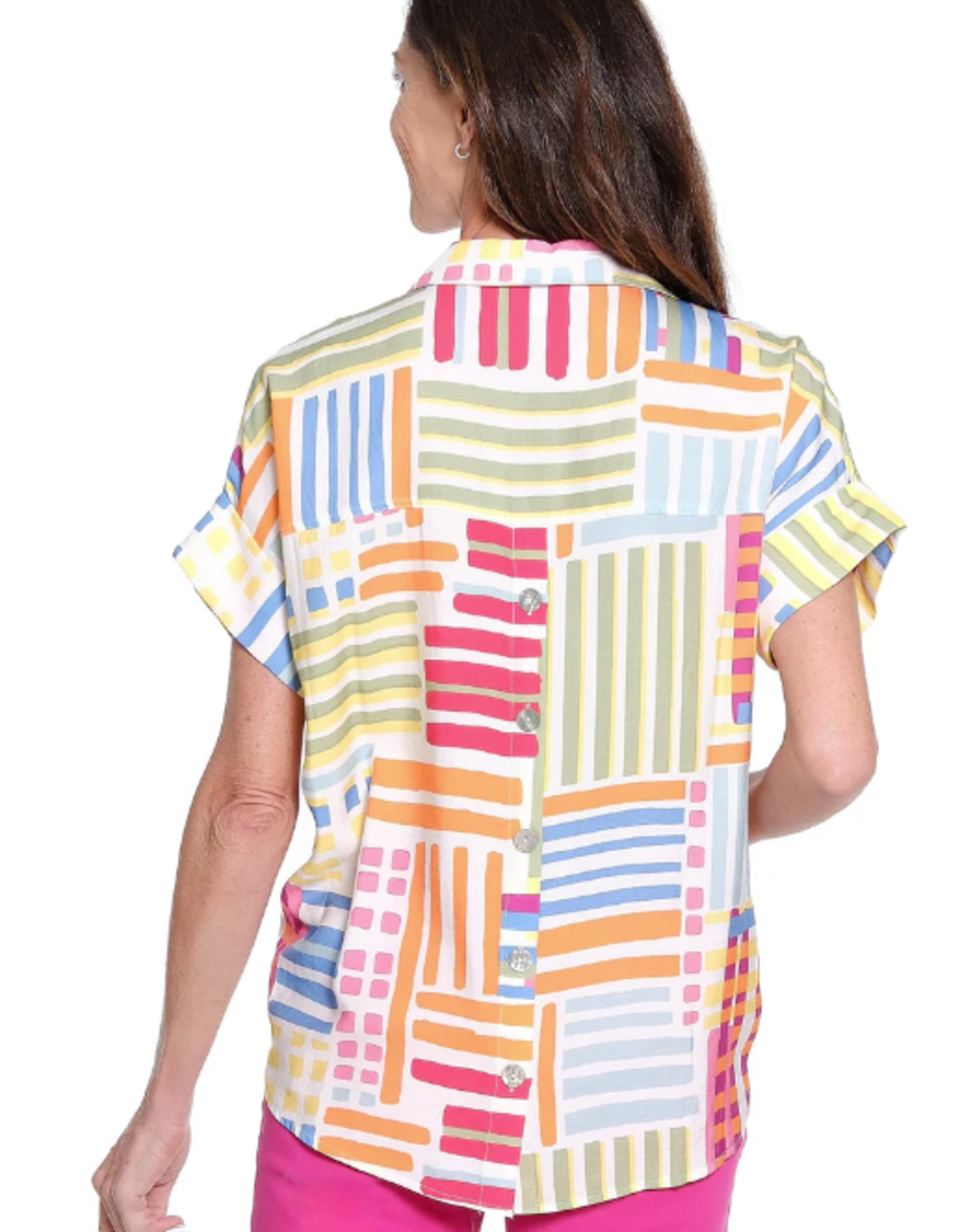 Tru Luxe Tru Luxe Multi Printed Stripe Top