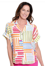 Tru Luxe Tru Luxe Multi Printed Stripe Top