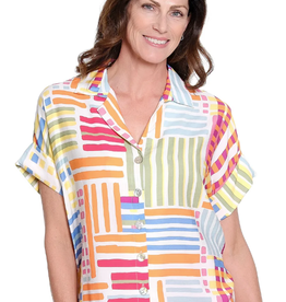 Tru Luxe Tru Luxe Multi Printed Stripe Top