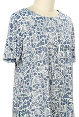 L.Hamrick L.Hamrick Blue Navy Short Sleeve Print Top