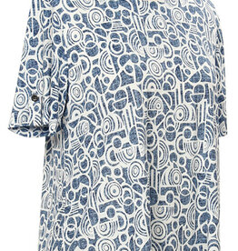 L.Hamrick L.Hamrick Blue Navy Short Sleeve Print Top