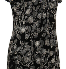 L.Hamrick L.Hamrick Black White Cap Sleeve Print Dress