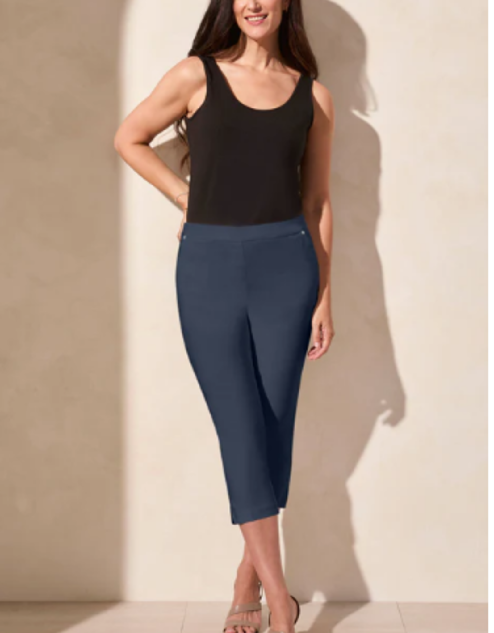 Tribal Tribal Deep Blue Flatten It Pull On Capri LC