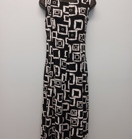 Multiples Multiples Petite Blk/Wht Multi-Panel Scoop Neck Tank Dress