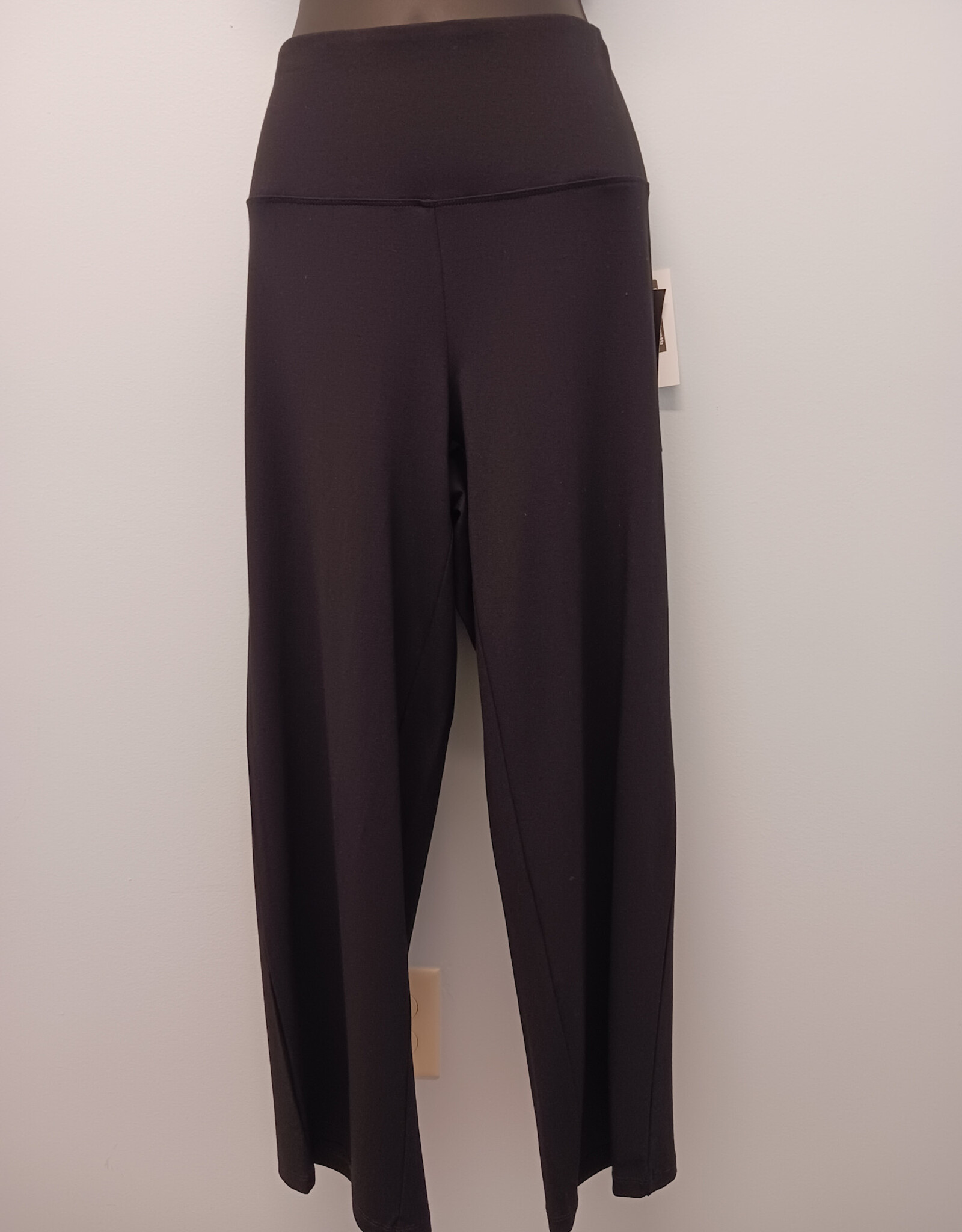 Multiples Multiples Black Pull On Wide Band Elastic Waist Wide Leg Crop