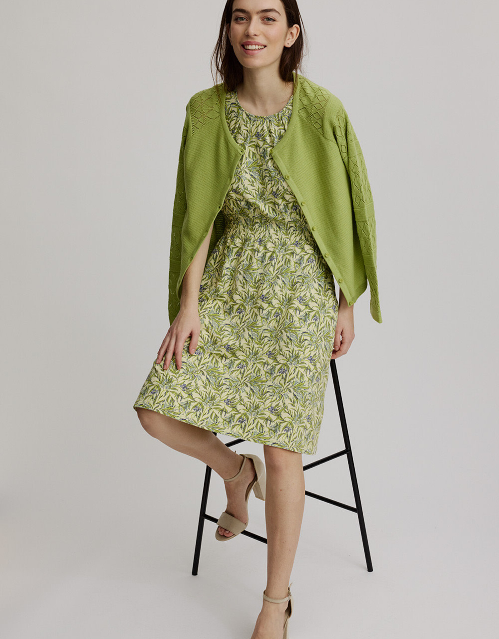 Tranquillo Tranquillo Summer Leafs Cotton Jersey Dress