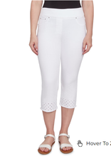 Ruby Rd Ruby Rd Petite White  Pull On Tencel Denim Capri W/Cross Hem Detail