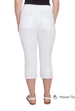 Ruby Rd Ruby Rd Petite White  Pull On Tencel Denim Capri W/Cross Hem Detail
