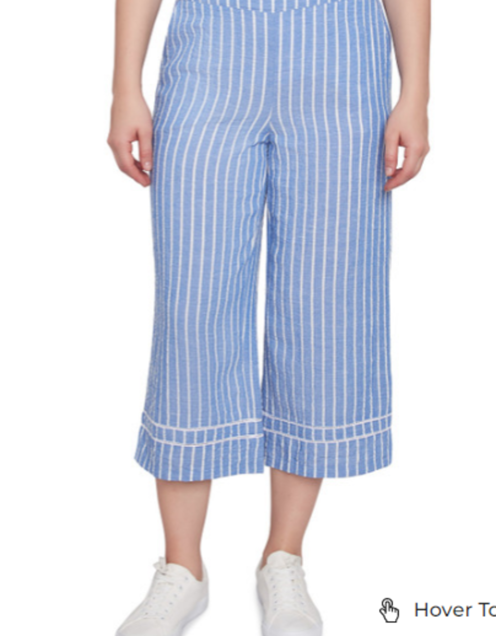Ruby Rd Ruby Rd Petite French Blue/White Pull On Slash Pockets Stripe Pant