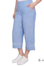 Ruby Rd Ruby Rd Petite French Blue/White Pull On Slash Pockets Stripe Pant