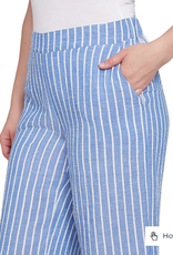 Ruby Rd Ruby Rd Petite French Blue/White Pull On Slash Pockets Stripe Pant