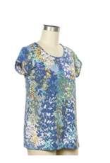 L.Hamrick L.Hamrick Petite Fresco Short Sleeve Floral Print Top