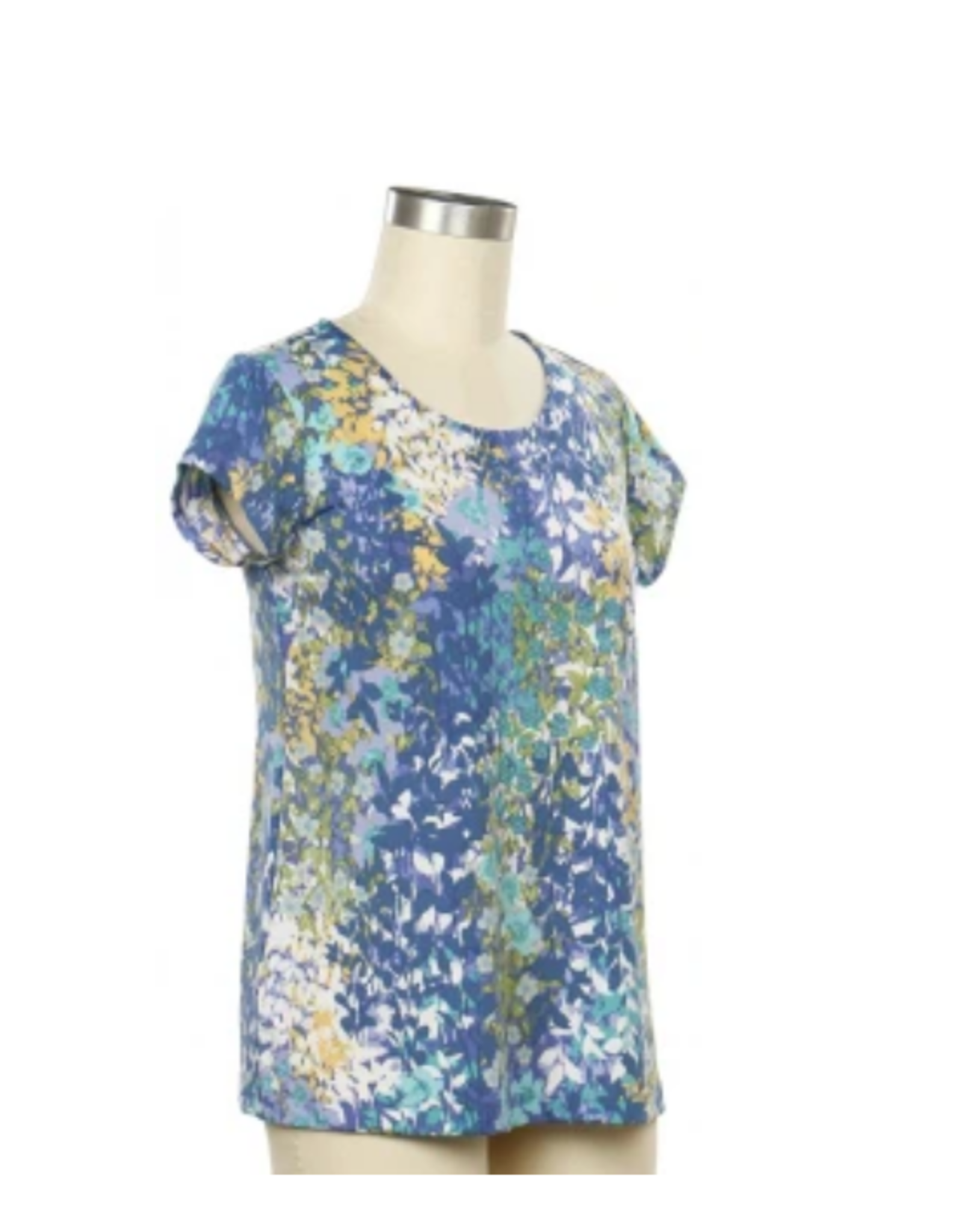 L.Hamrick L.Hamrick Petite Fresco Short Sleeve Floral Print Top