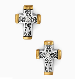 Brighton Brighton Silver/Gold Venezia Cross Post Earrings