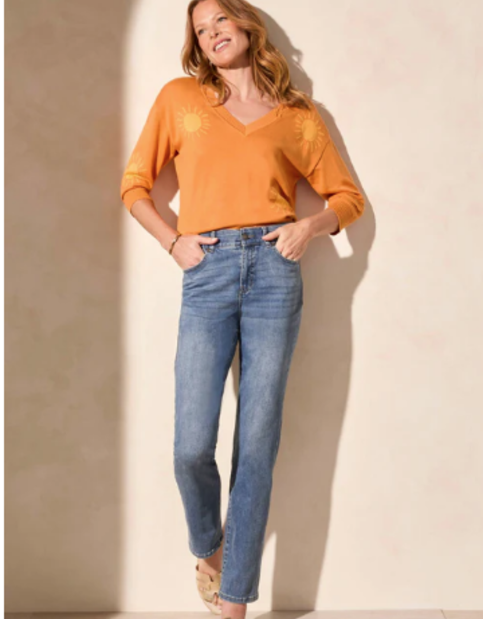 Tribal  Tribal Dark Vintage Sophia Curvy Fit Straight Leg Denim Pant