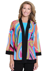Multiples Multiples Petite Multi 3/4 Sleeve Banded Open Front Jacket AC