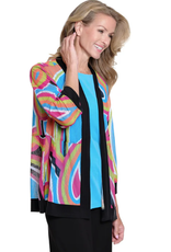 Multiples Multiples Petite Multi 3/4 Sleeve Banded Open Front Jacket AC