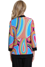 Multiples Multiples Petite Multi 3/4 Sleeve Banded Open Front Jacket AC
