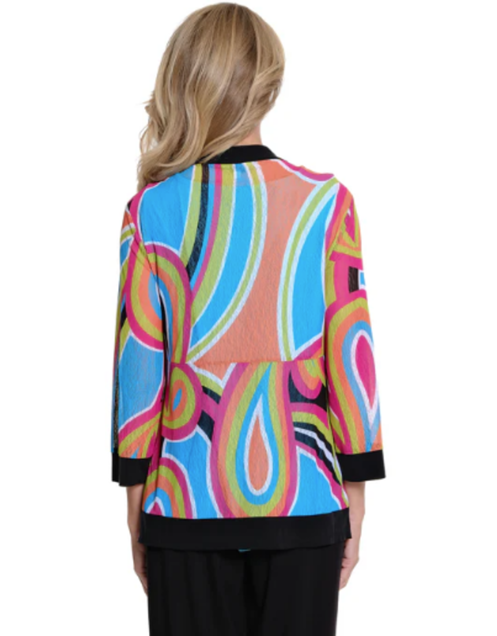 Multiples Multiples Petite Multi 3/4 Sleeve Banded Open Front Jacket AC
