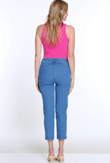 Multiples Multiples Mid Denim Pull-On Crop Pant w/Front Pockets & Strap Hem Vent