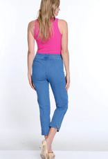 Multiples Multiples Mid Denim Pull-On Crop Pant w/Front Pockets & Strap Hem Vent