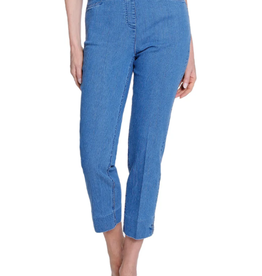 Multiples Multiples Mid Denim Pull-On Crop Pant w/Front Pockets & Strap Hem Vent