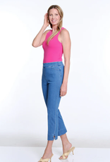 Multiples Multiples Mid Denim Pull-On Crop Pant w/Front Pockets & Strap Hem Vent