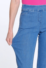 Multiples Multiples Mid Denim Pull-On Crop Pant w/Front Pockets & Strap Hem Vent