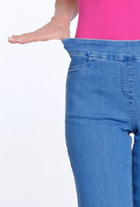 Multiples Multiples Mid Denim Pull-On Crop Pant w/Front Pockets & Strap Hem Vent