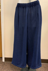 Creation Creation  AM394 Navy Solid Pull-Up Drawstring Pant w/Buttons LE